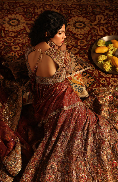Shalimar Red – Tissue Bridal Ensemble
