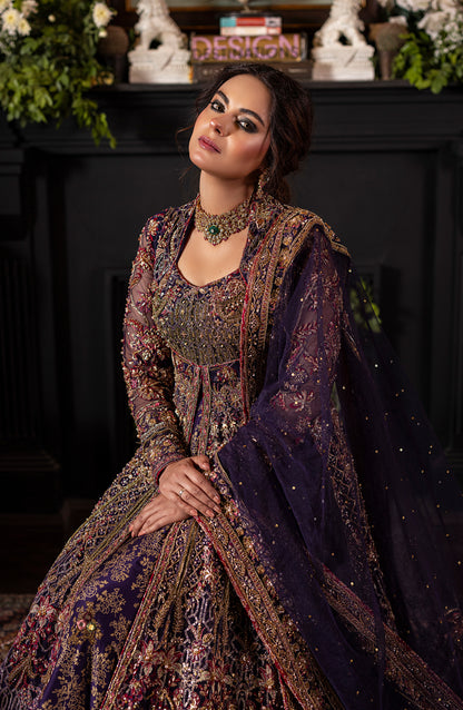 Irish Purple Gown with Lehanga & Dupatta