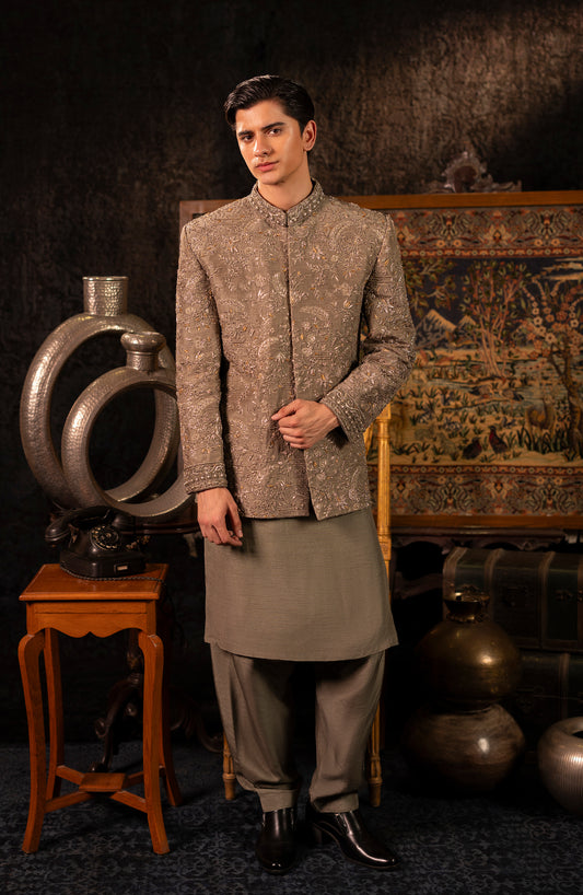 Zaroon – Fossil Grey Sherwani
