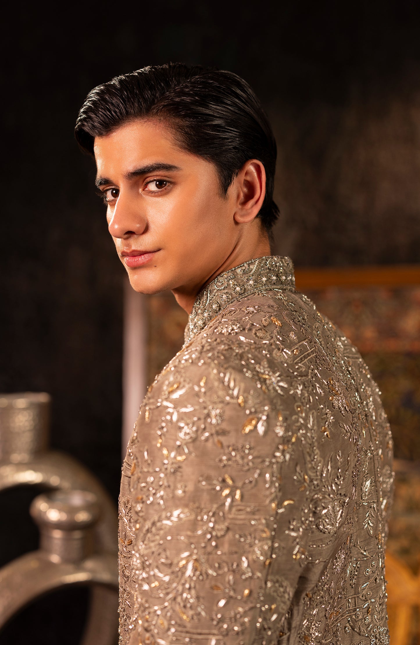 Zaroon – Fossil Grey Sherwani