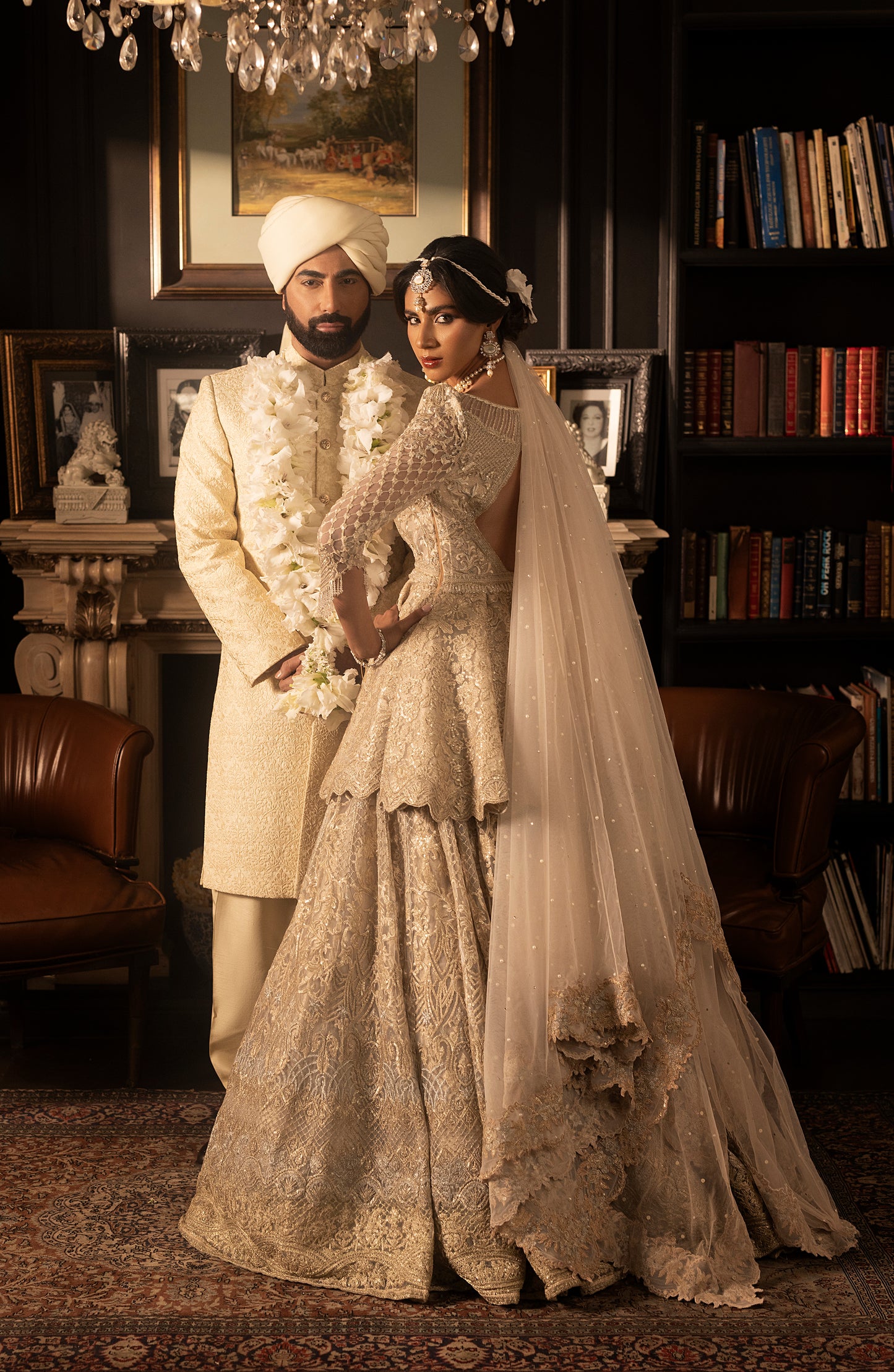 Ivory Silk Sherwani with Gold Button Detailing