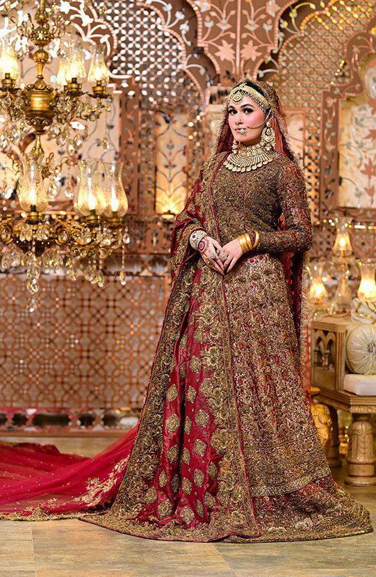 Bridal Fully Embellished Lehenga Choli with a Net Veil and Shawl