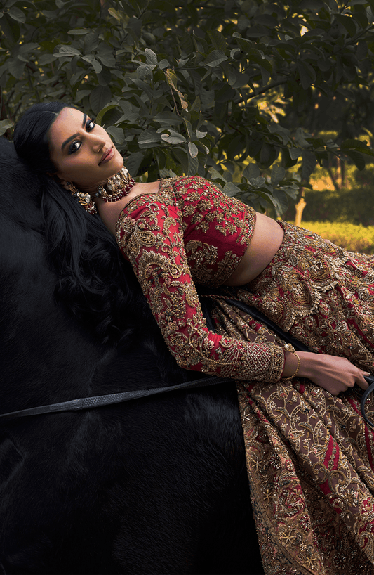 Raqs-e-Gul – Red Bridal Lehenga Set