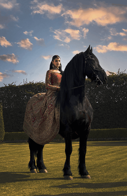 Raqs-e-Gul – Red Bridal Lehenga Set