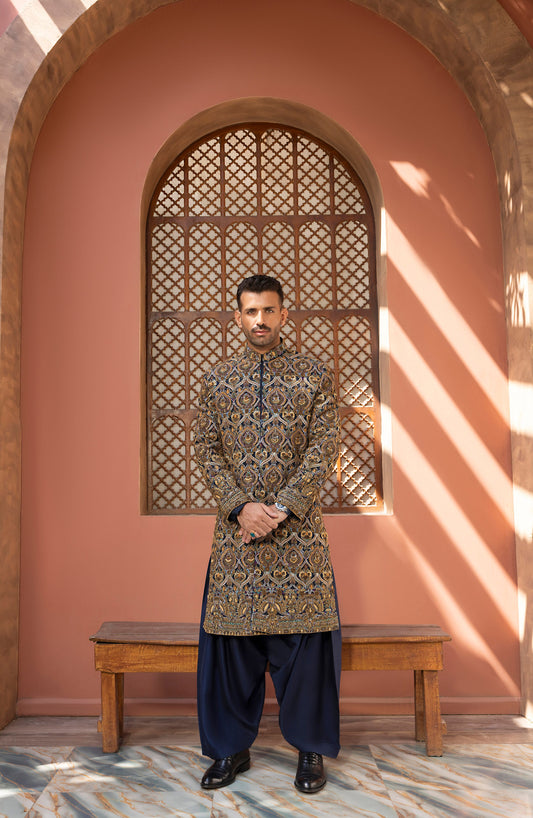 Shamsher – Blue Cascade Sherwani