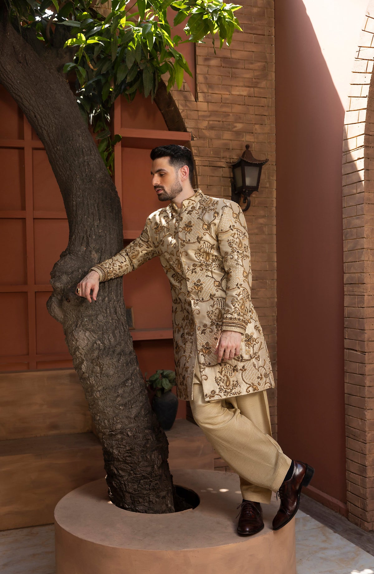 Sherwani with intricate threadwork