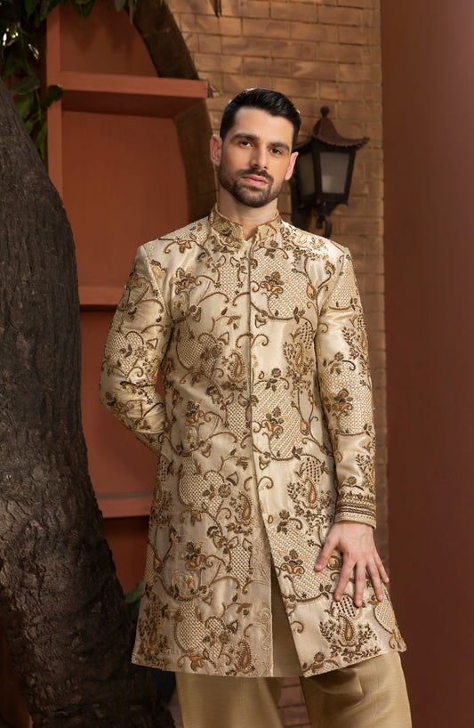 Sherwani with intricate threadwork