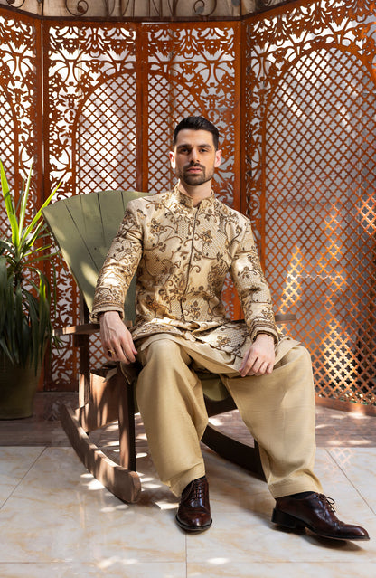 Sherwani with intricate threadwork