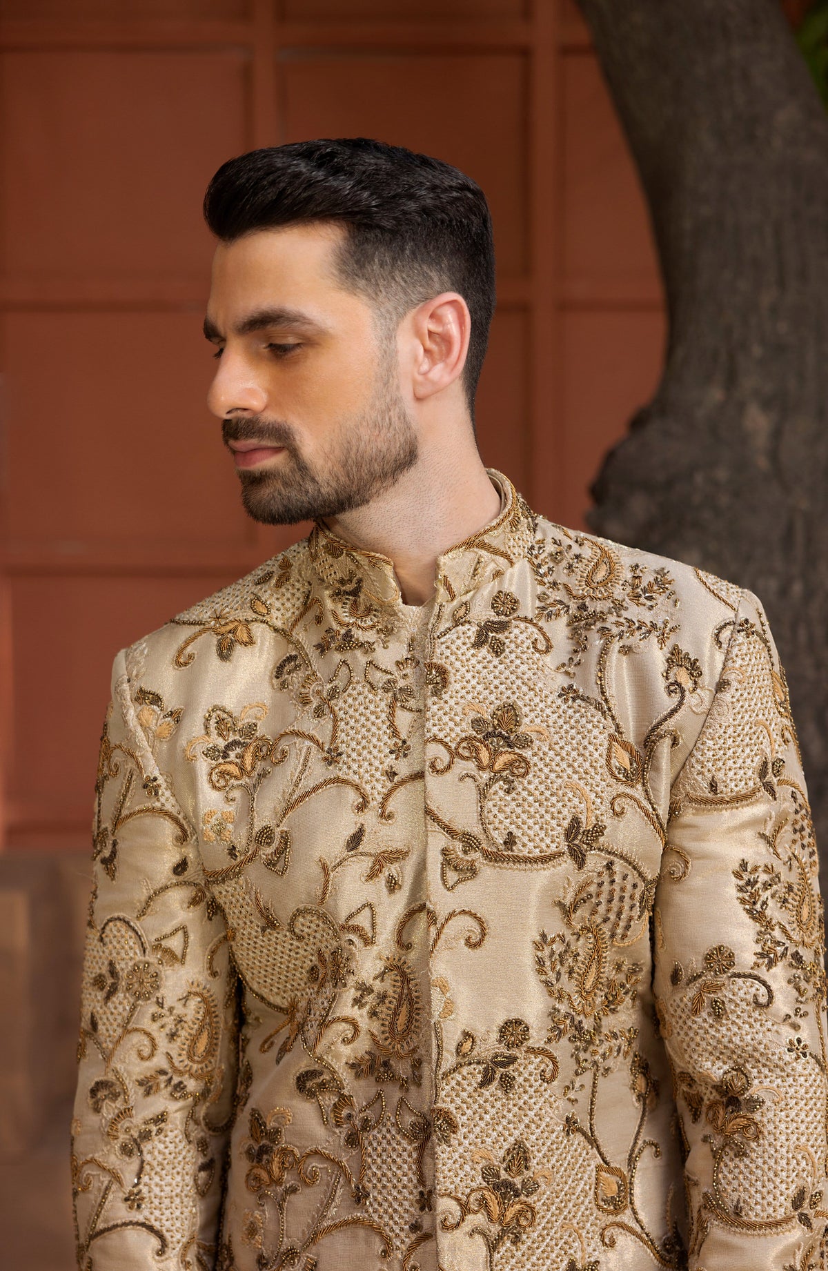 Sherwani with intricate threadwork