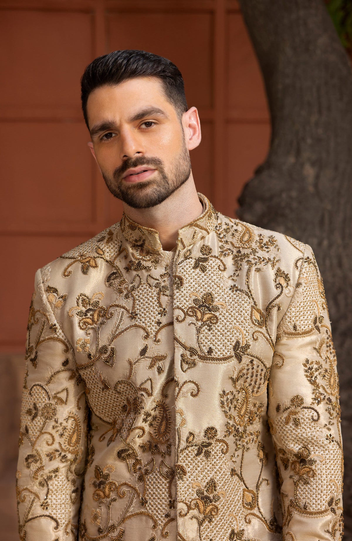 Sherwani with intricate threadwork