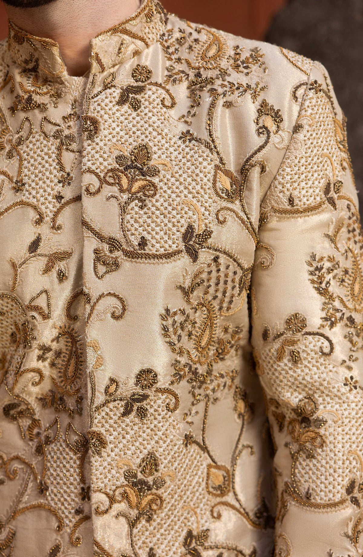 Sherwani with intricate threadwork