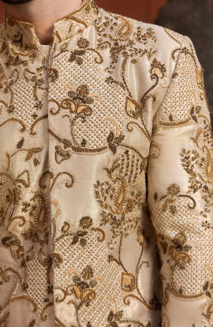 Sherwani with intricate threadwork