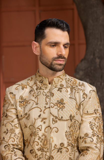 Sherwani with intricate threadwork