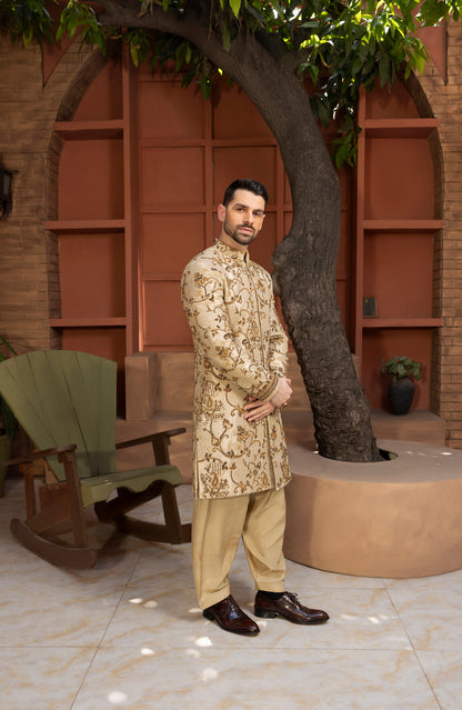 Sherwani with intricate threadwork
