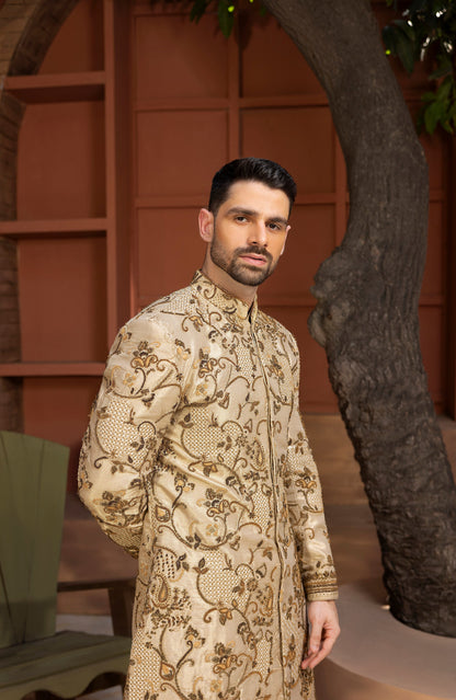 Sherwani with intricate threadwork