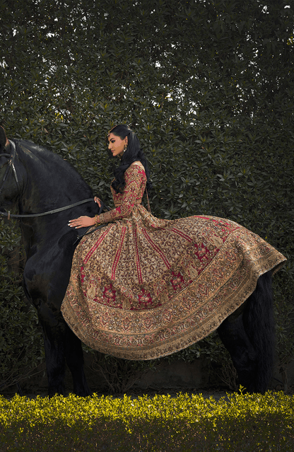 Raqs-e-Gul – Red Bridal Lehenga Set