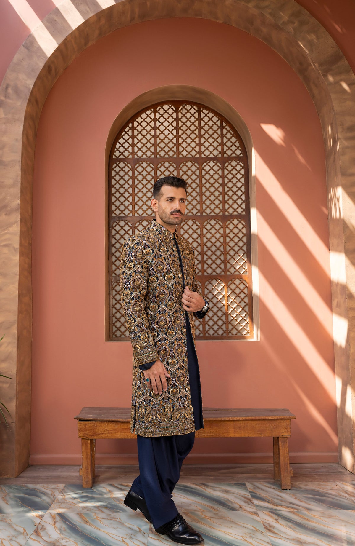 Shamsher – Blue Cascade Sherwani