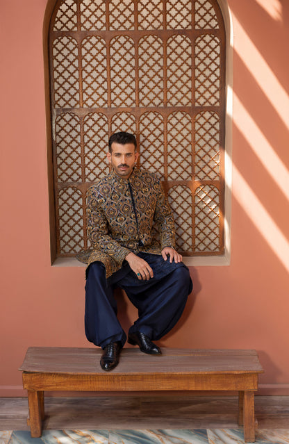 Shamsher – Blue Cascade Sherwani
