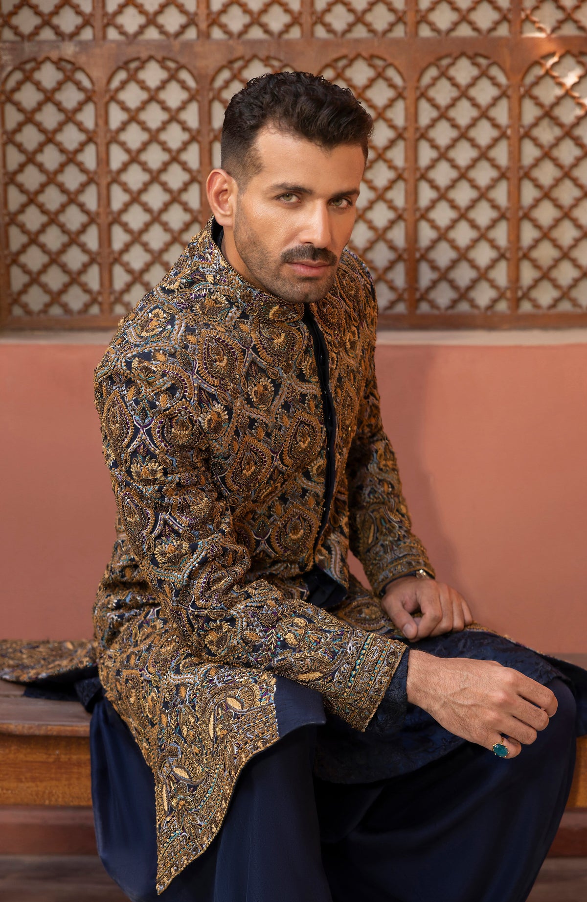 Shamsher – Blue Cascade Sherwani