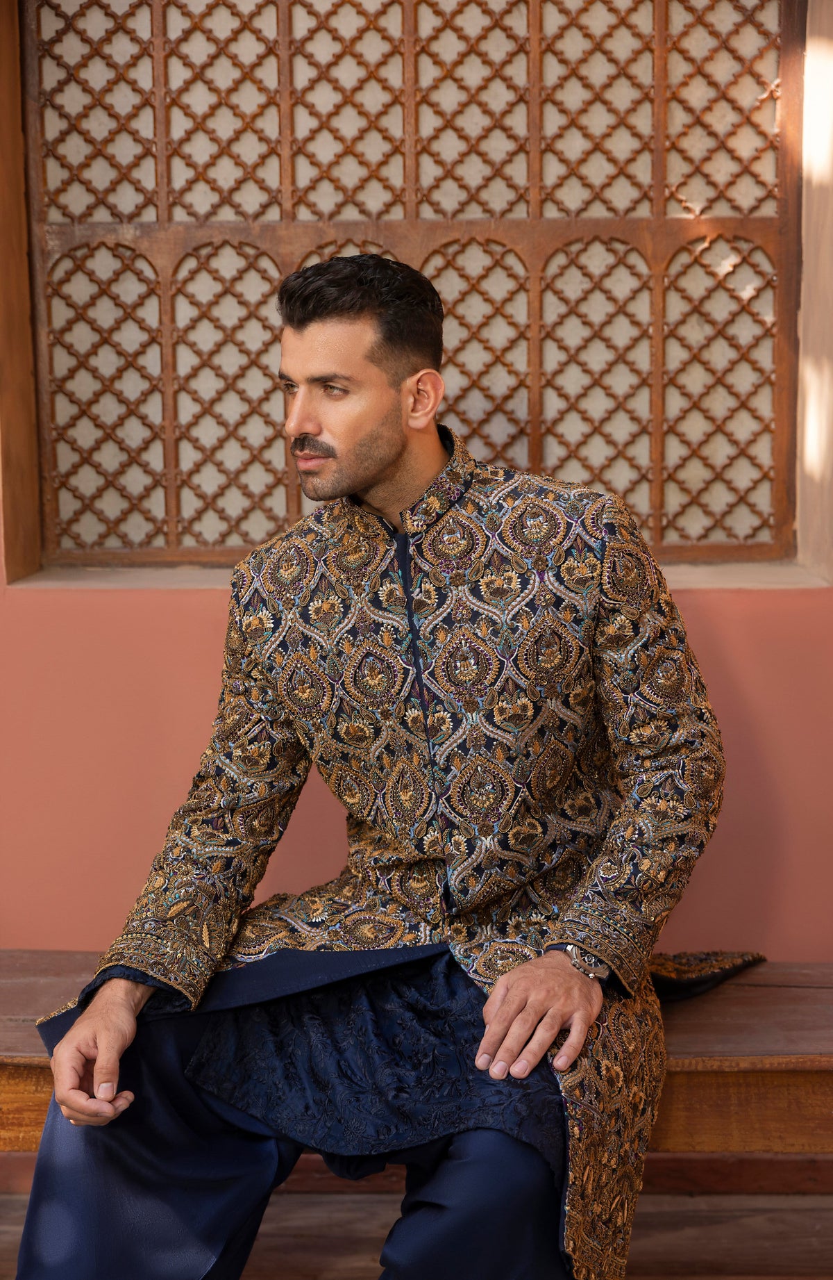 Shamsher – Blue Cascade Sherwani