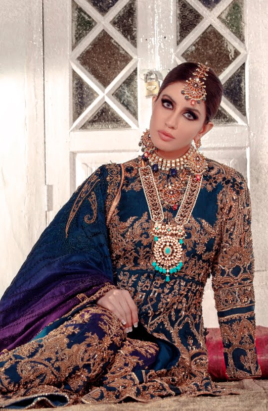Bridal Traditional Front-Open Shirt with Dhaka Pants