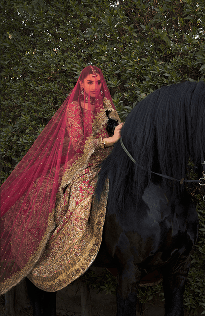 Raqs-e-Gul – Red Bridal Lehenga Set