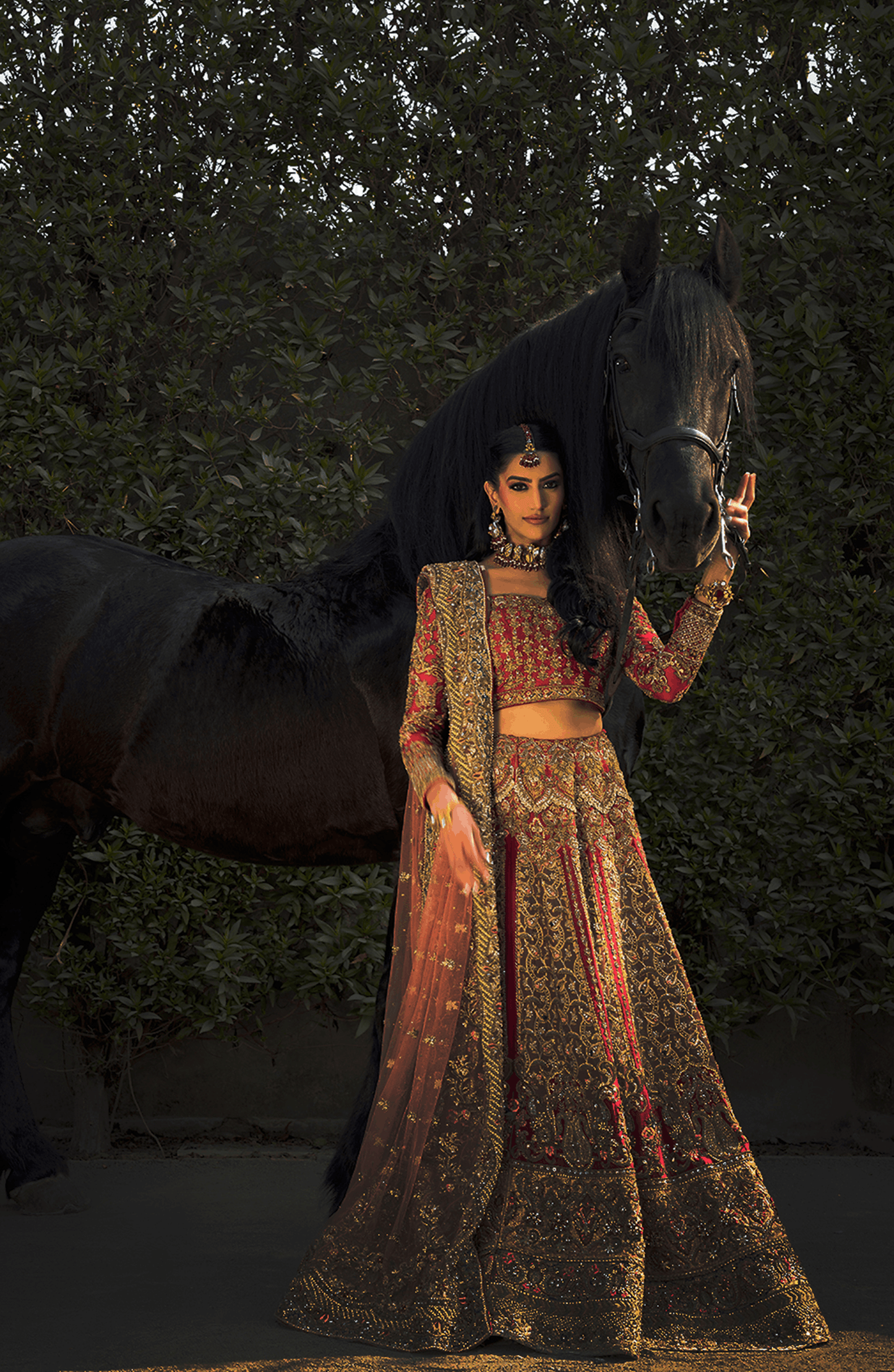 Raqs-e-Gul – Red Bridal Lehenga Set