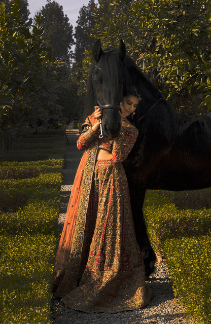 Raqs-e-Gul – Red Bridal Lehenga Set