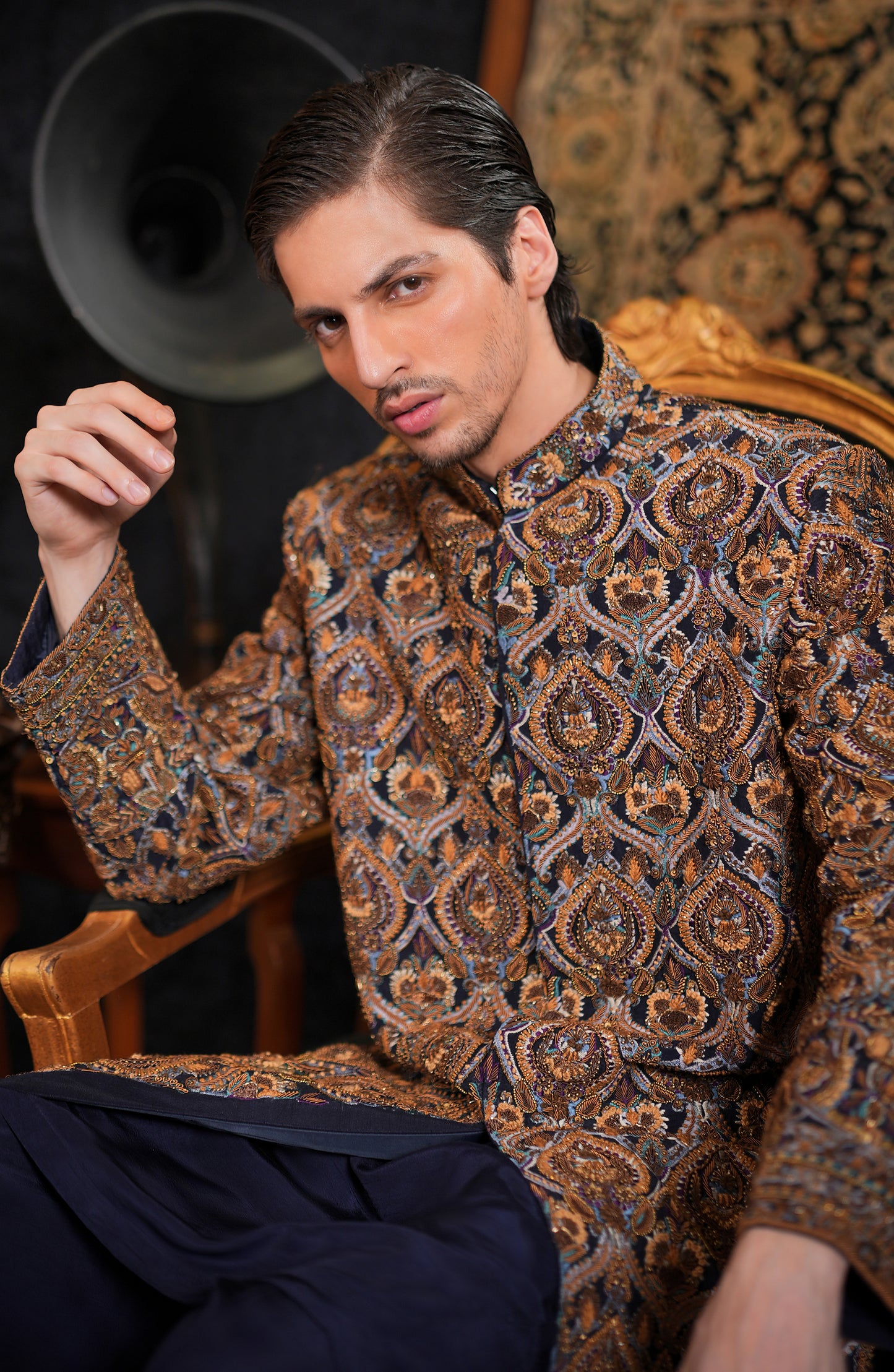 Shamsher – Blue Cascade Sherwani