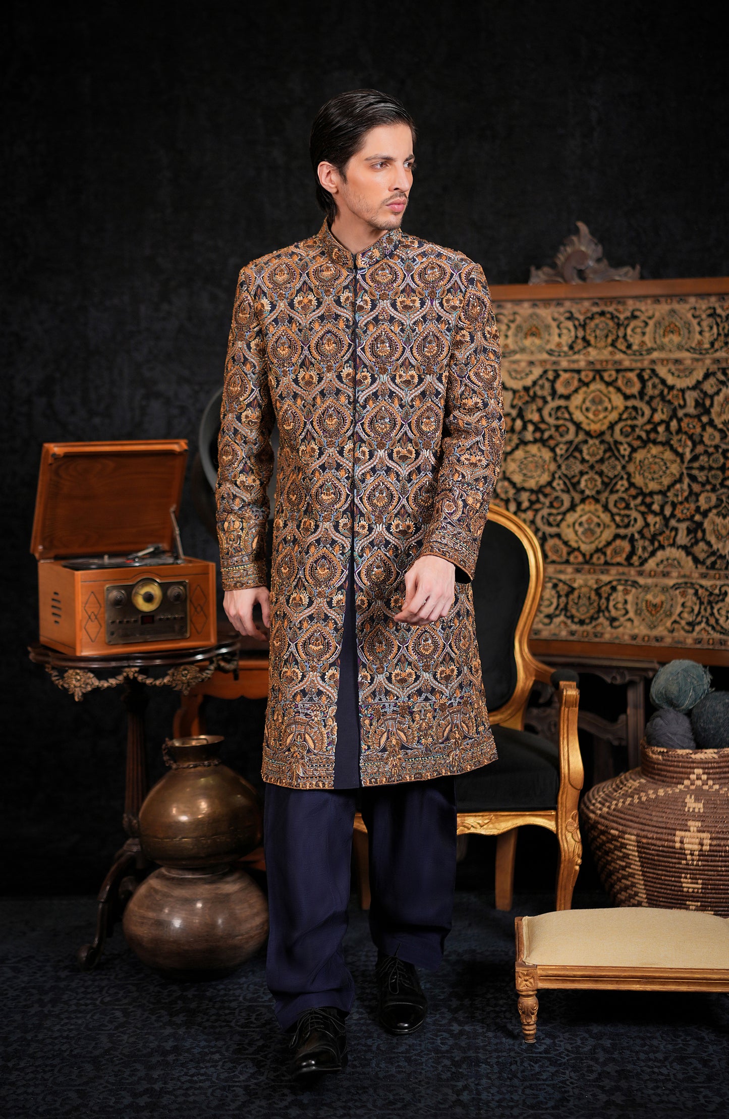 Shamsher – Blue Cascade Sherwani