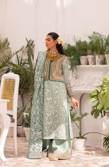 Embroidered Shirt Paired with Azar Pants and Plachi Dupatta