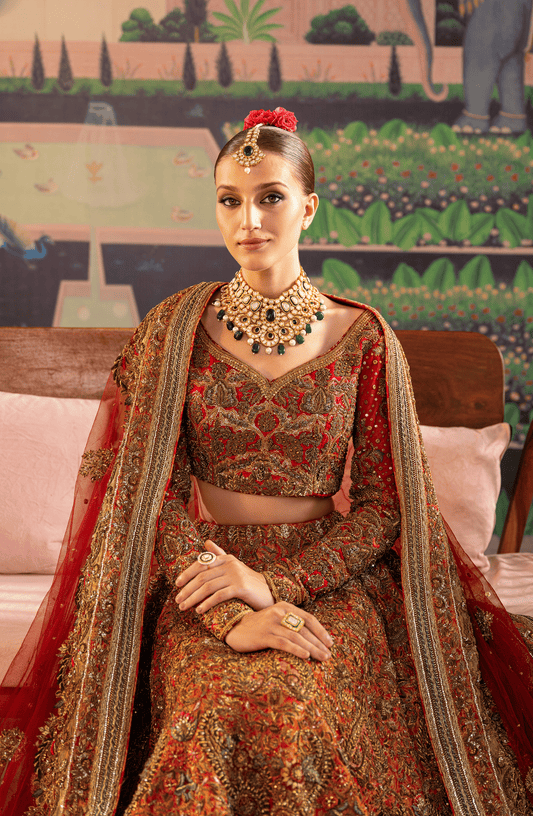 HSY Red Bridal Lehenga Choli for Brides in USA