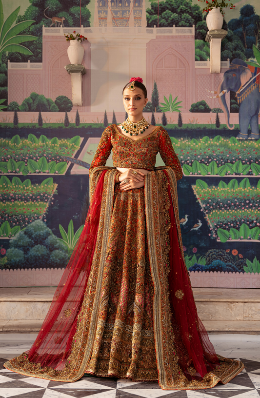 Bridal dresses pakistani red discount