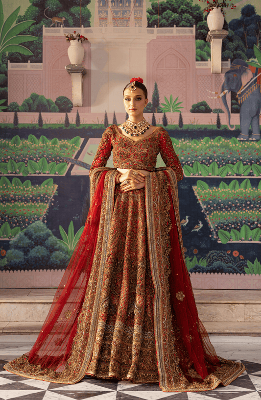 HSY Red Bridal Lehenga Choli for Brides in USA