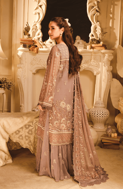 HSY Luxury Pret | Suroor - Embroidered Chiffon Ensemble (Unstitched)