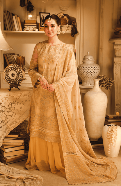 HSY Luxury Pret | Hoor - Embroidered Chiffon Ensemble (Unstitched)