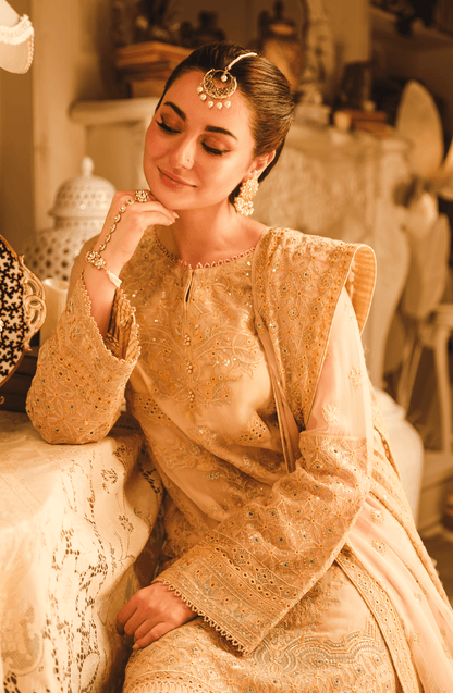 HSY Luxury Pre | Hoor - Embroidered Chiffon Ensemble (Unstitched)