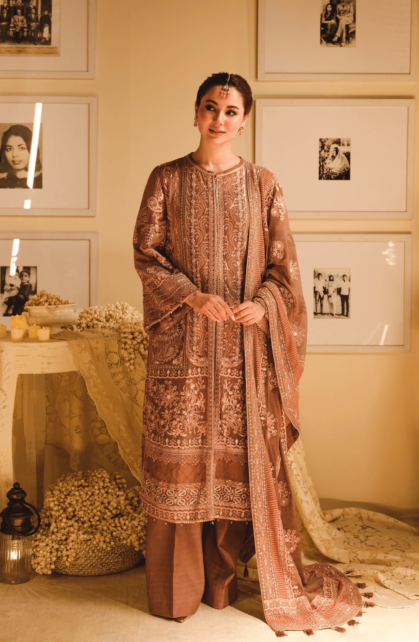 HSY Luxury Pret | Geet - Embroidered Chiffon Ensemble (Unstitched)