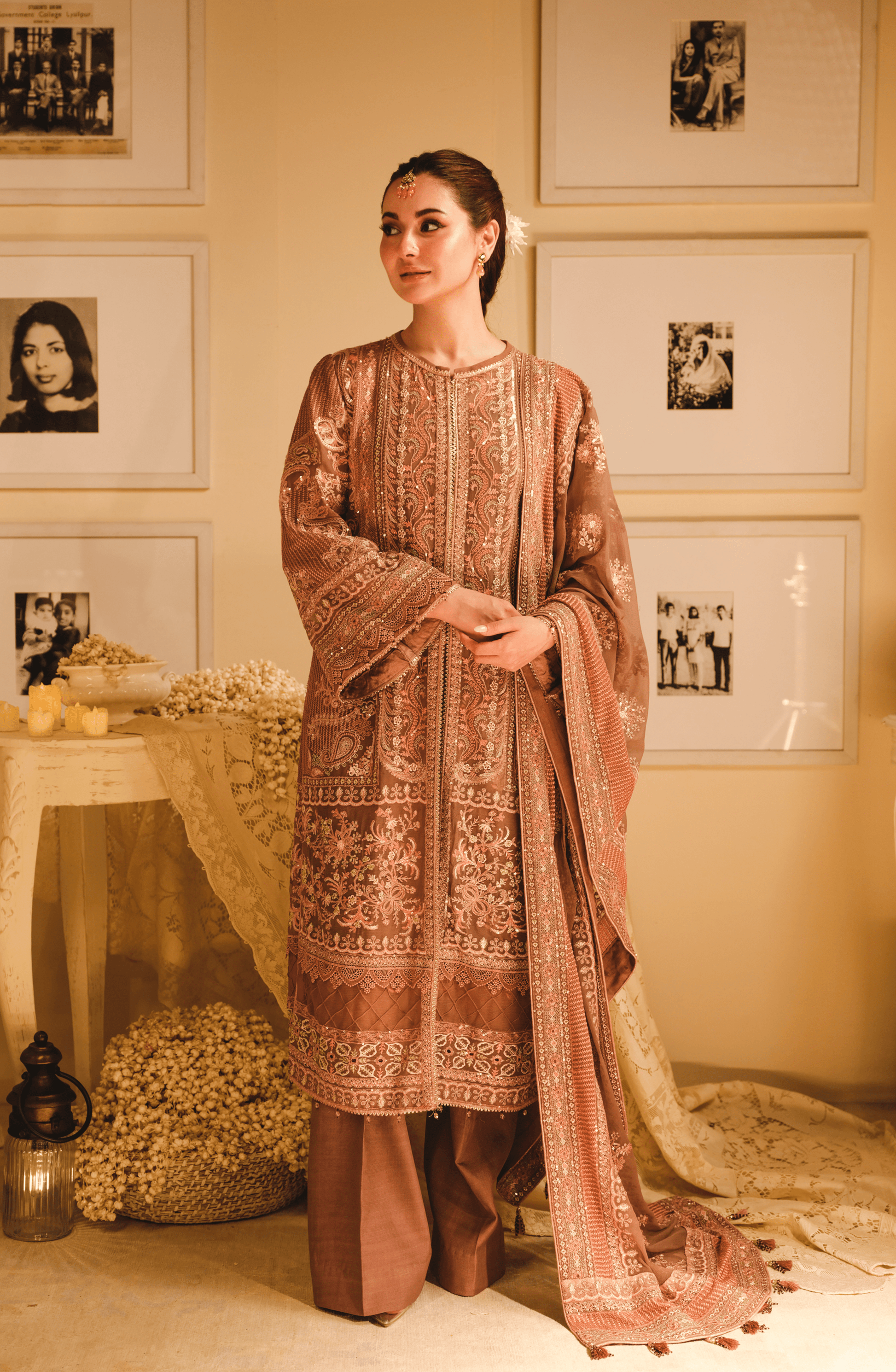 HSY Luxury Pret | Geet - Embroidered Chiffon Ensemble (Unstitched)