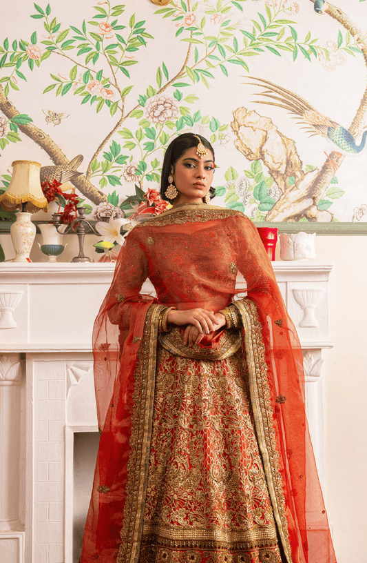 Shabnam - Lehenga Choli Ensemble with a Zari Net Dupatta - HSY Bridal and Couture USA