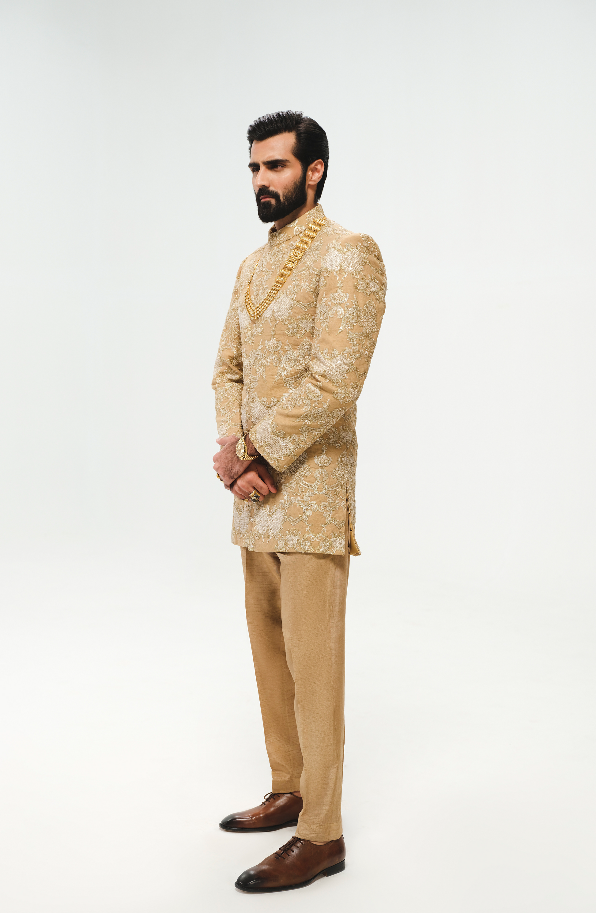 Hasnain Lehri wearing HSY Designer Prince Coat from Pakistan