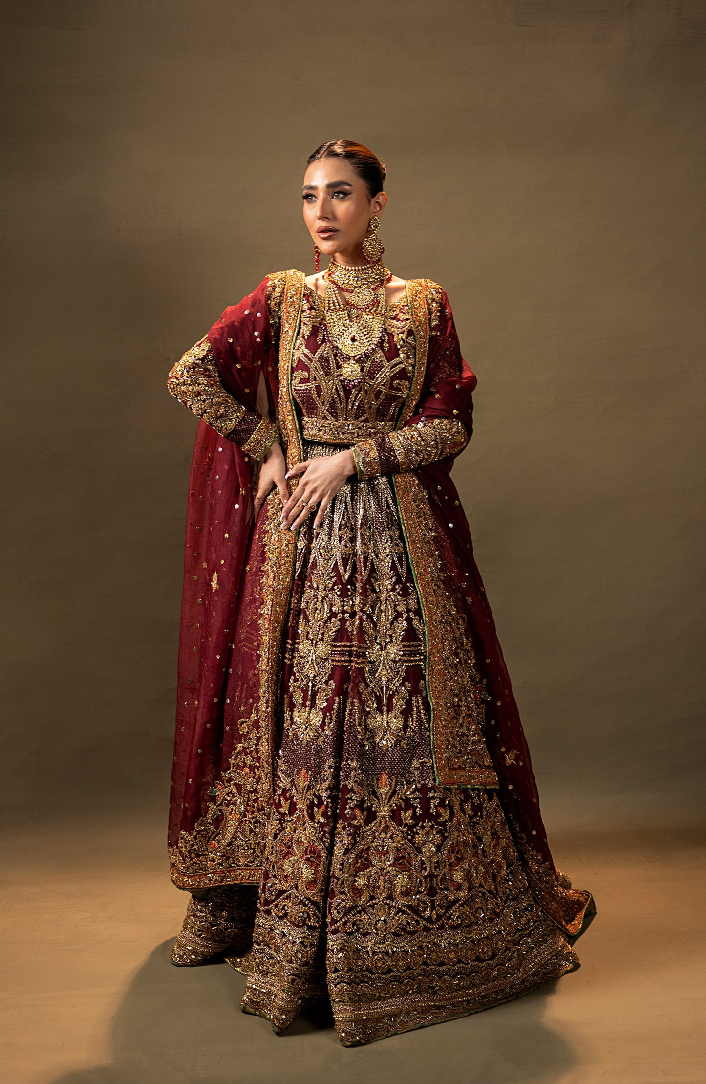Deluxe 01 – HSY Red Ensemble with Embellished Details