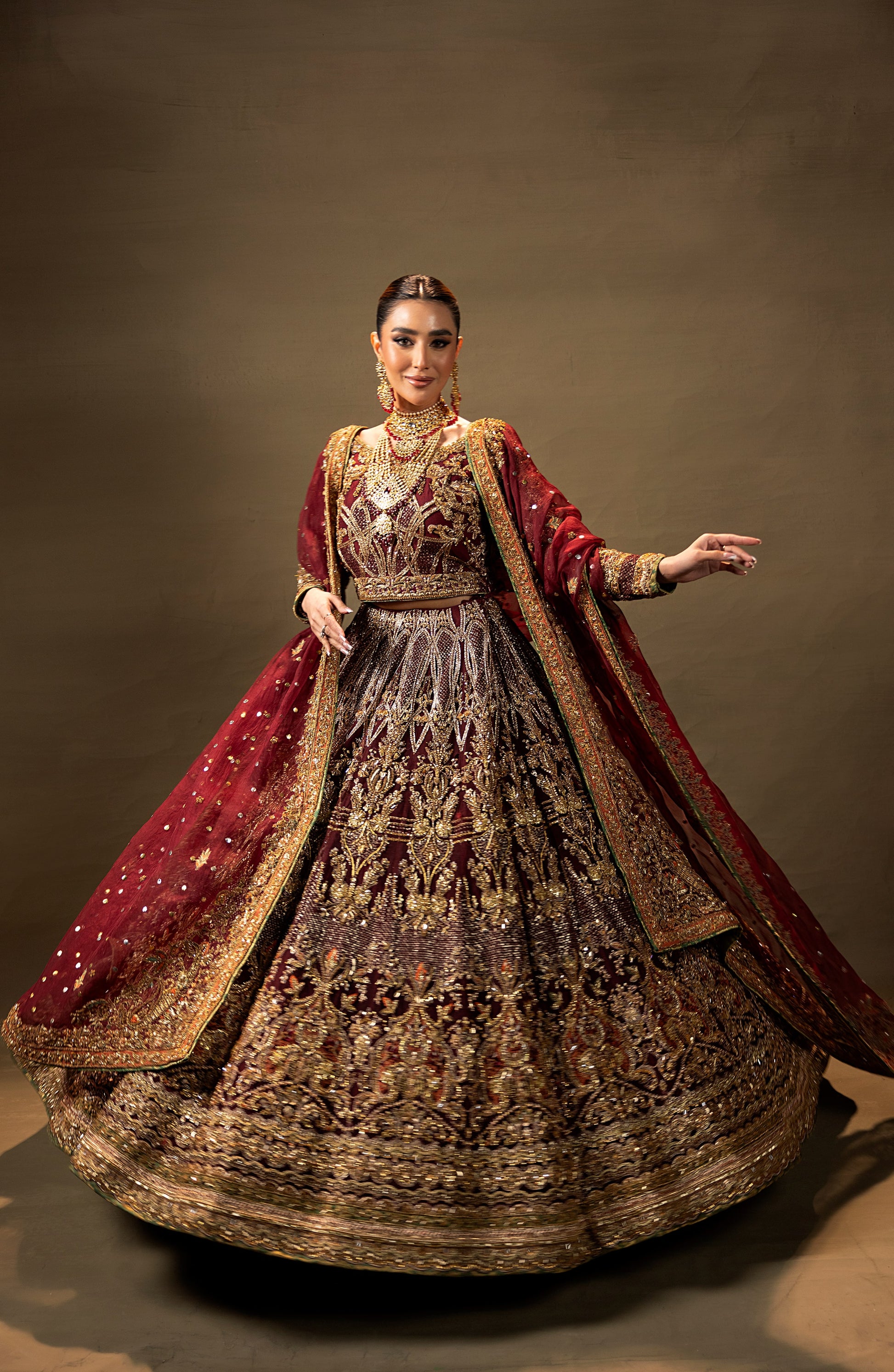 Deluxe 01 – HSY Red Ensemble with Embellished Details