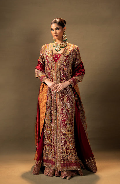 Deluxe 03 – Maroon Lehanga Set with Mukesh Dupatta