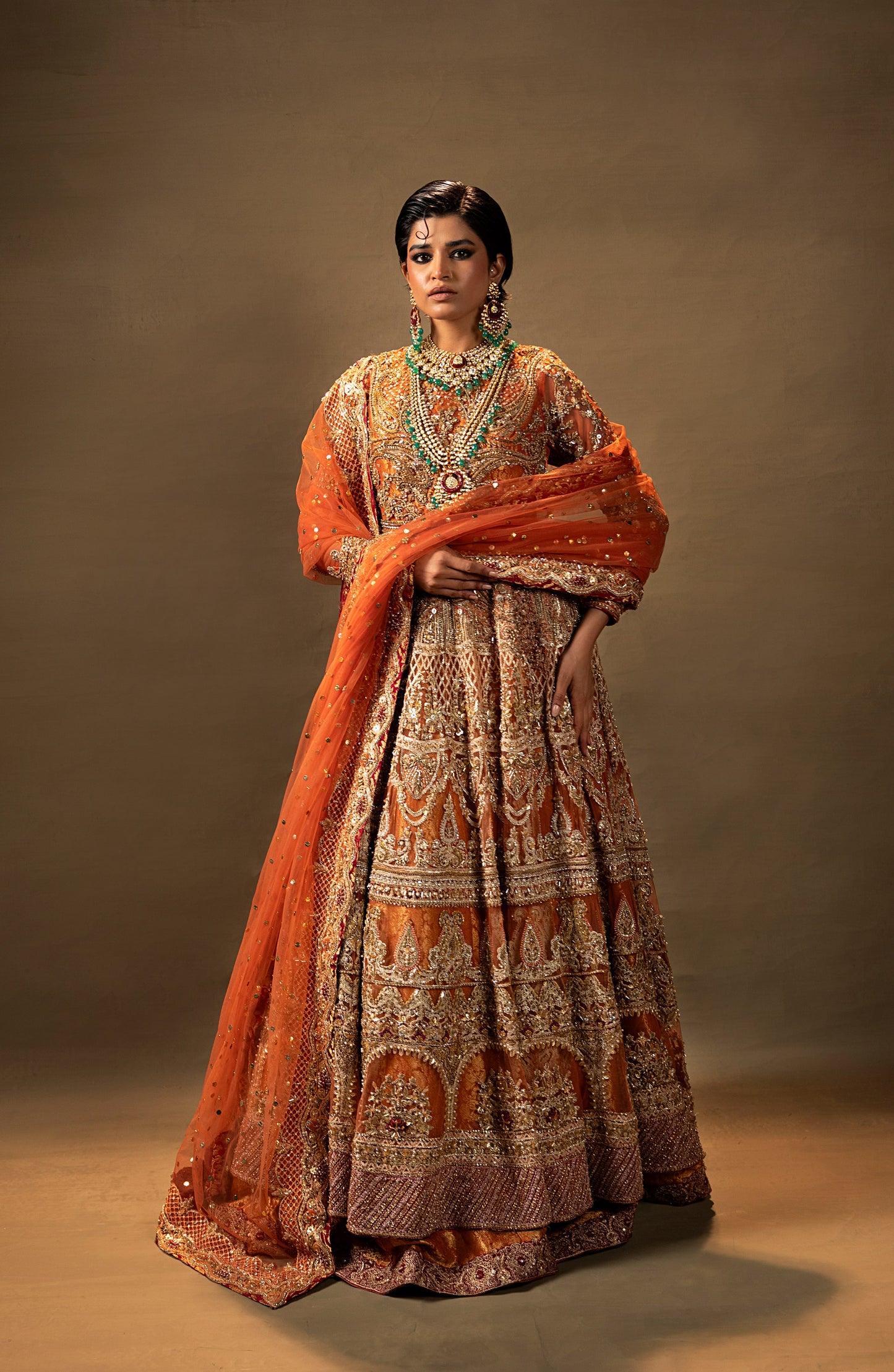 Deluxe 04 – Rust Orange Formal Pishwas Set