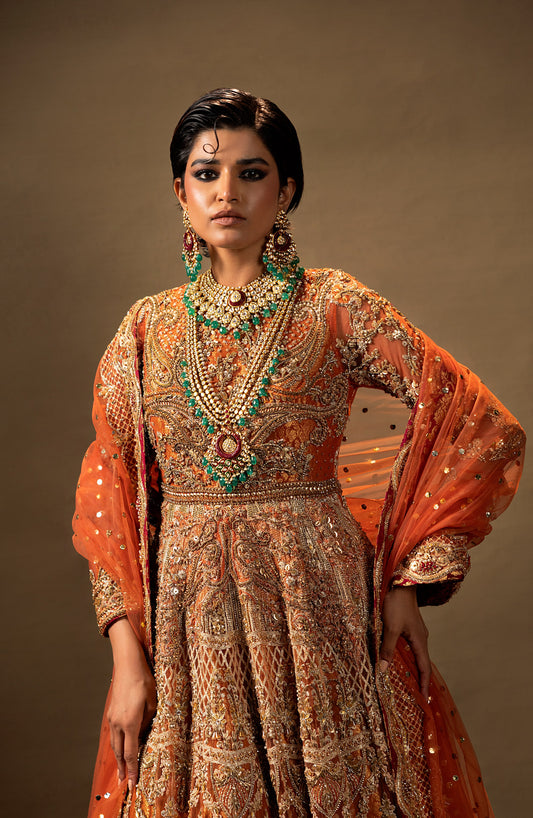 Deluxe 04 – Rust Orange Formal Pishwas Set