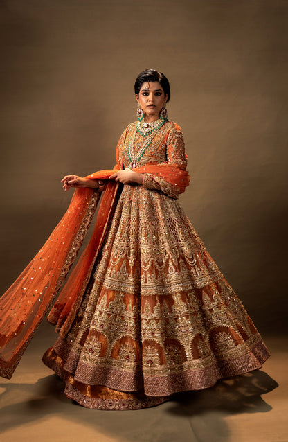 Deluxe 04 – Rust Orange Formal Pishwas Set