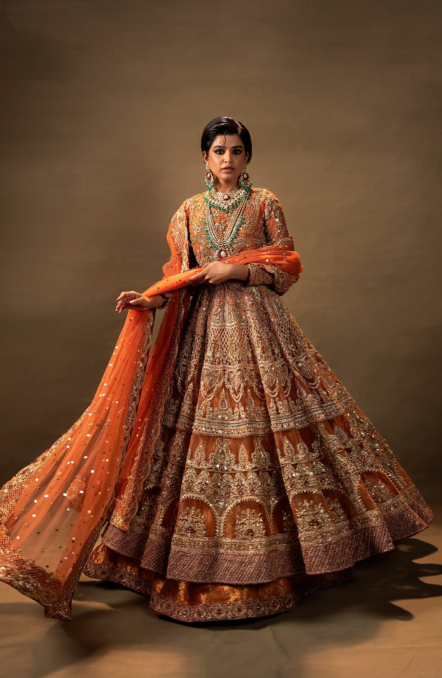 Deluxe 04 – Rust Orange Formal Pishwas Set