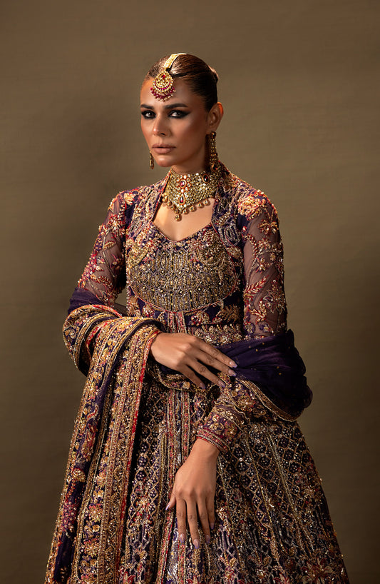 Deluxe 05 – Irish Purple Gown with Lehanga & Dupatta