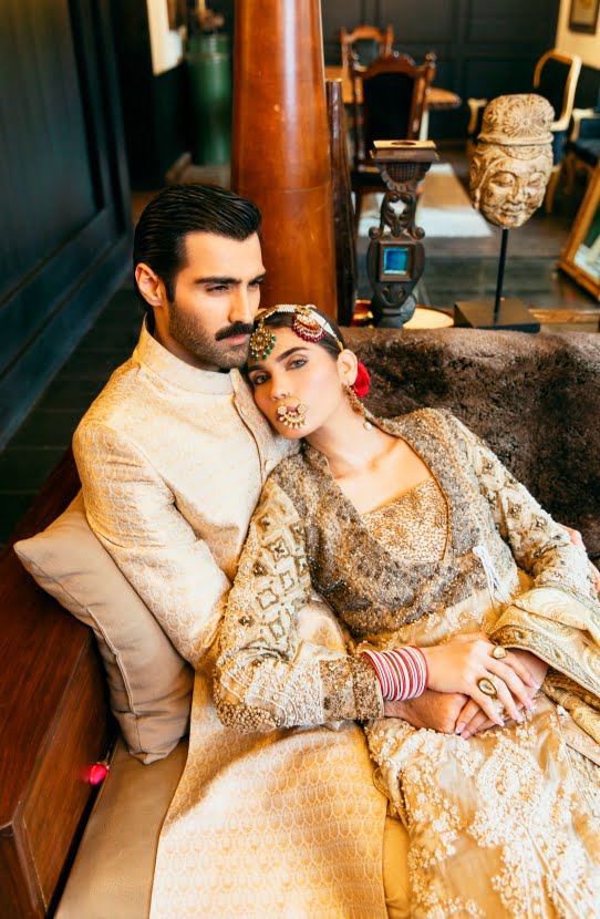 Angrakha Shirt Paired with a Lehenga and a Dupatta